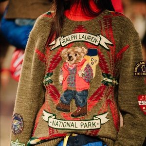 Polo Ralph Lauren National Park Hiking Bear Sweater (RARE)